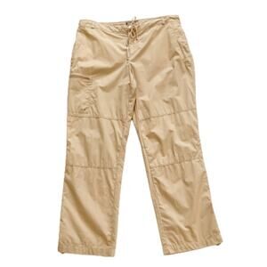 Lauren Ralph Lauren Sport Pants Tan Button Roll Cuff Cotton Cargo Pants Size 14